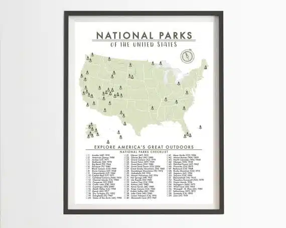 Epic US National Park Wall Maps To Help You Keep Track Of Your Travels ...