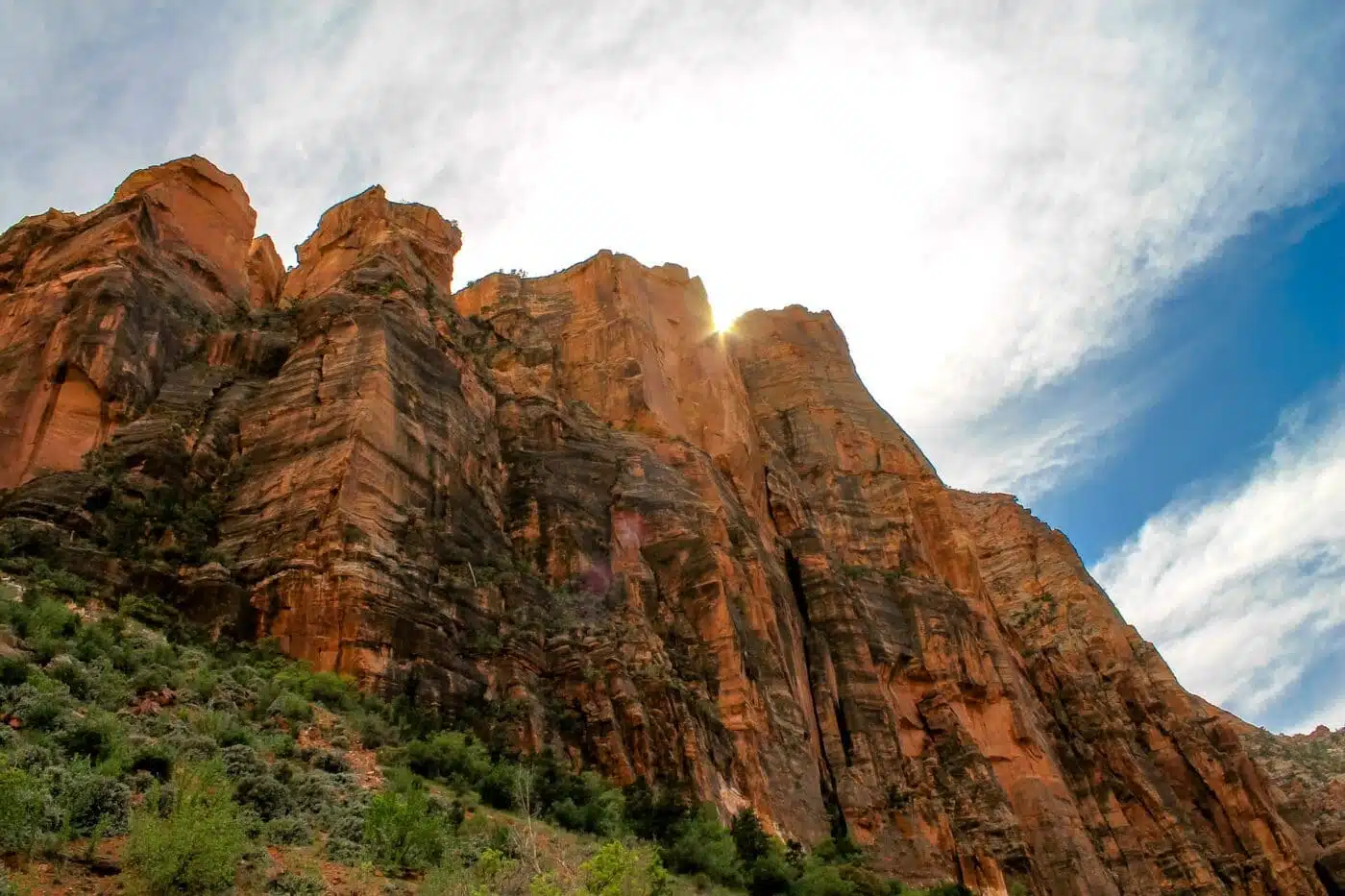 Camping in Zion National Park - View of the Zion Canyon Walls