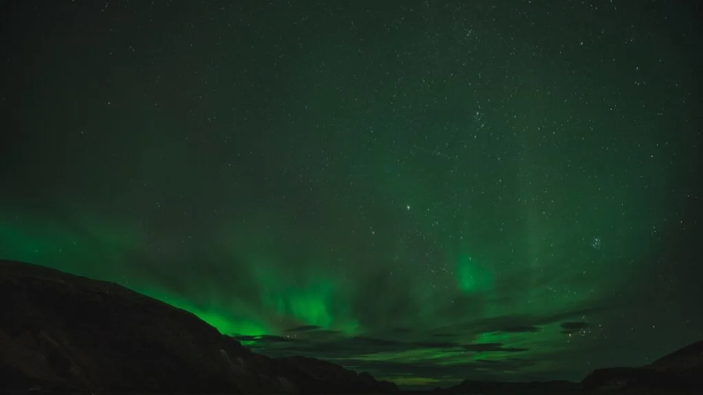 Northern Lights over a mountain