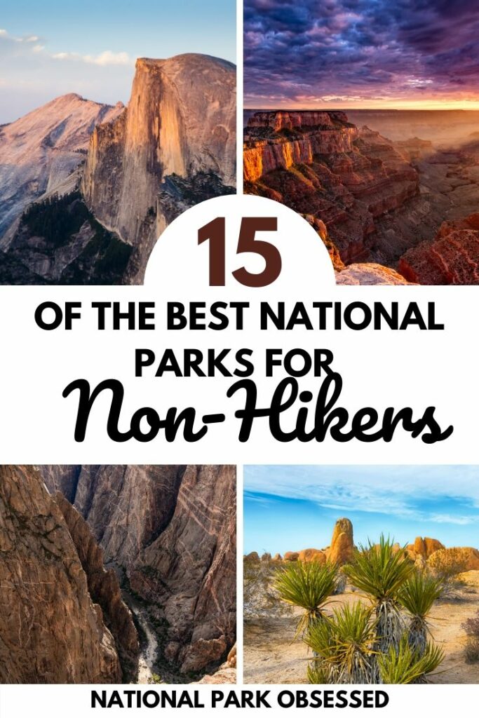 Don't hike but want to explore the National Parks? Click HERE to learn about the best National Parks for Non-Hikers.  We will help you find the national park for the adventurous non-hiker.

Non-hiking national parks / best national parks for auto tours / Auto tours of the National Parks