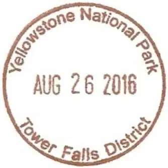 National Park Passport Stamp - Tower Falls District 