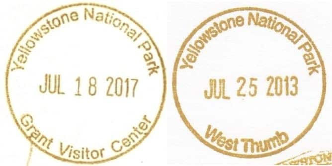 National Park Passport Stamp - Grant Visitor Center and West Thumb 