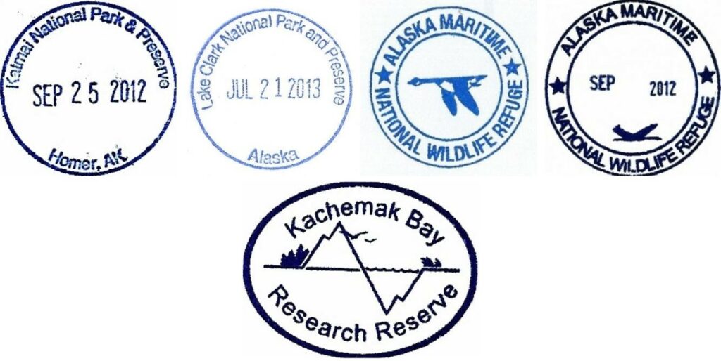 Alaska Islands and Oceans Visitor Center Passport Stamps