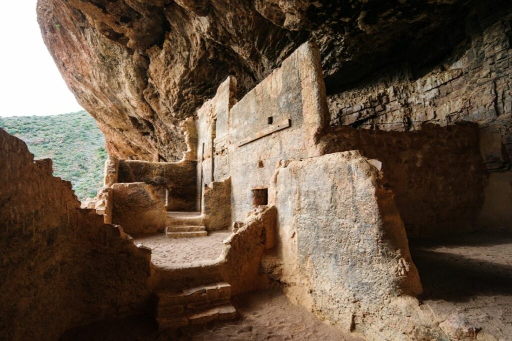 The remains of an Ancestral Puebloan cliff dwelling 