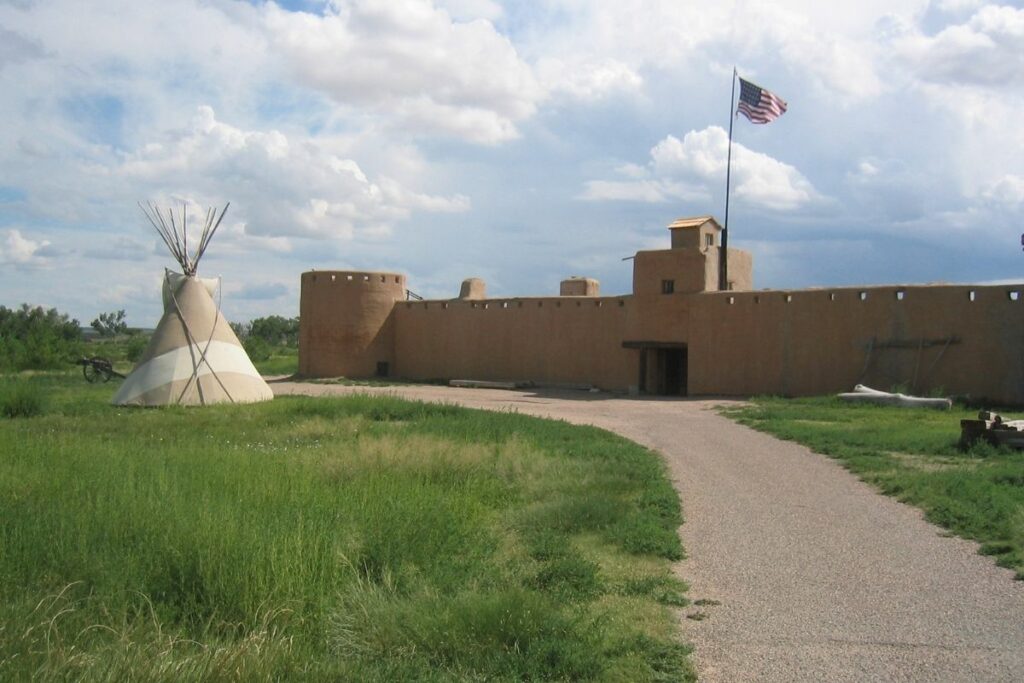 Old Bent's Fort with is an adobe fort. 