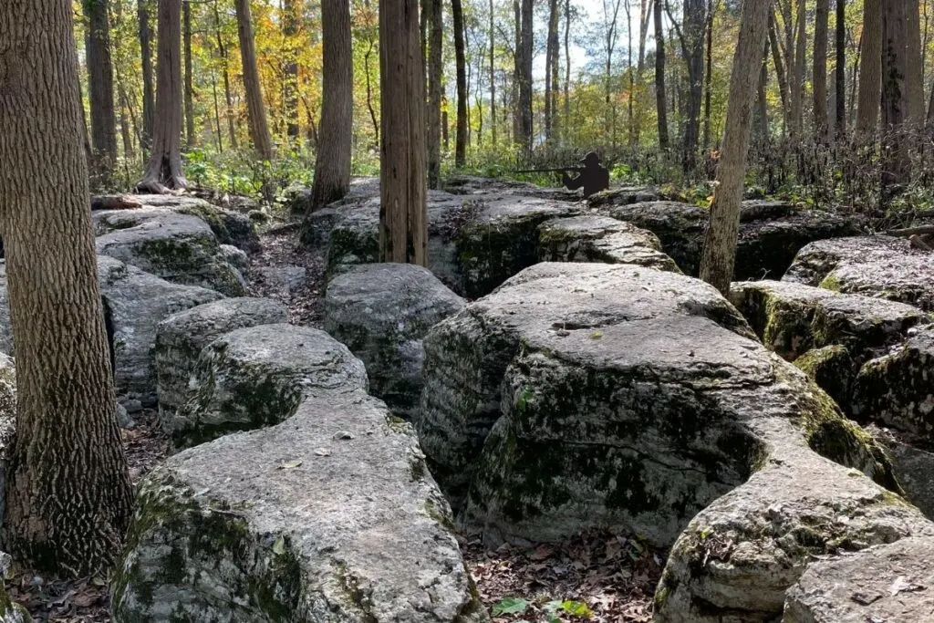 Hell's Half-Acre.  A series of rock formations with metal soldiers 