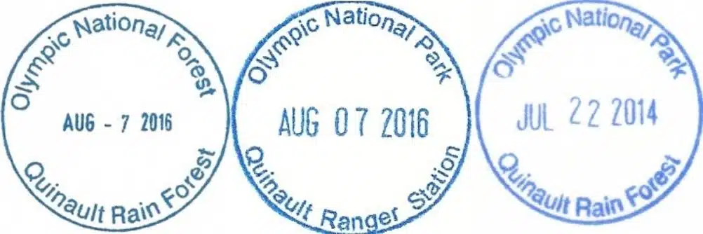 Olympic National Forest Quinault USFS NPS Ranger Station Passport Stamp