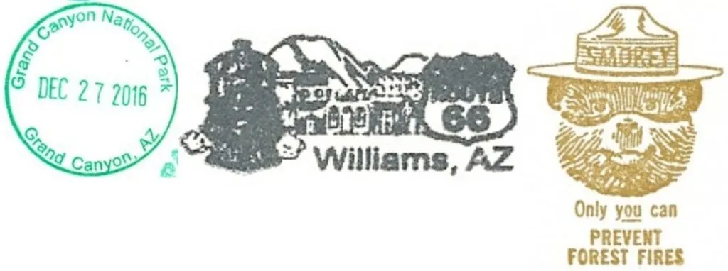 Grand Canyon National Park Passport Stamps - City of Williams Visitor Information Center