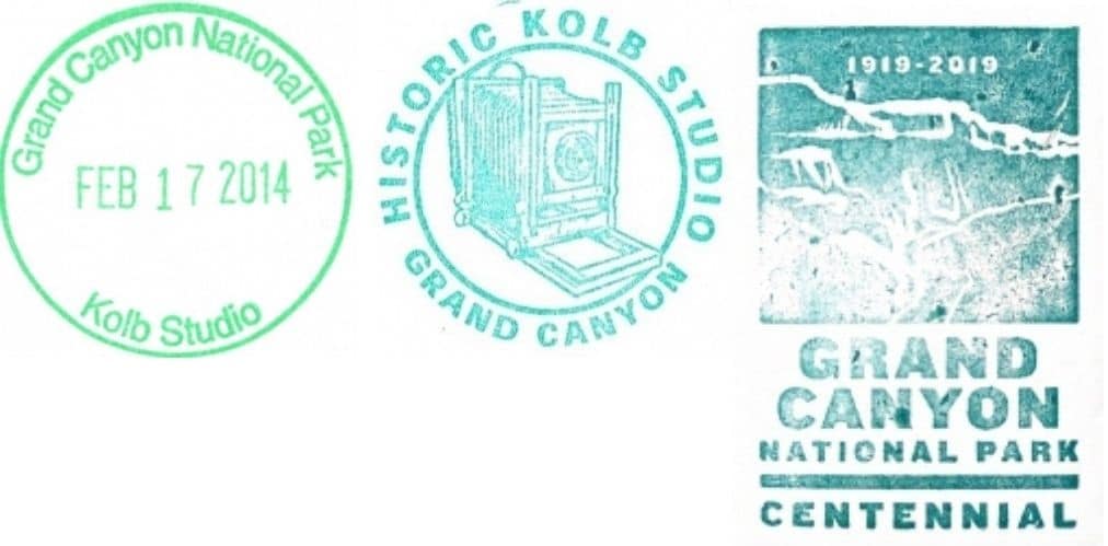 Grand Canyon National Park Passport Stamps - Kolb Studio Bookstore