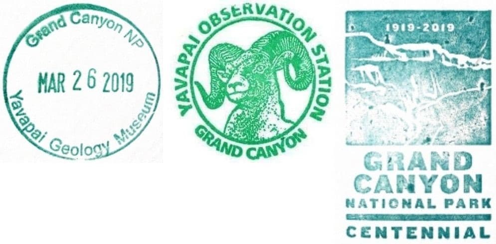 Grand Canyon National Park Passport Stamps - Yavapai Observation Station Bookstore