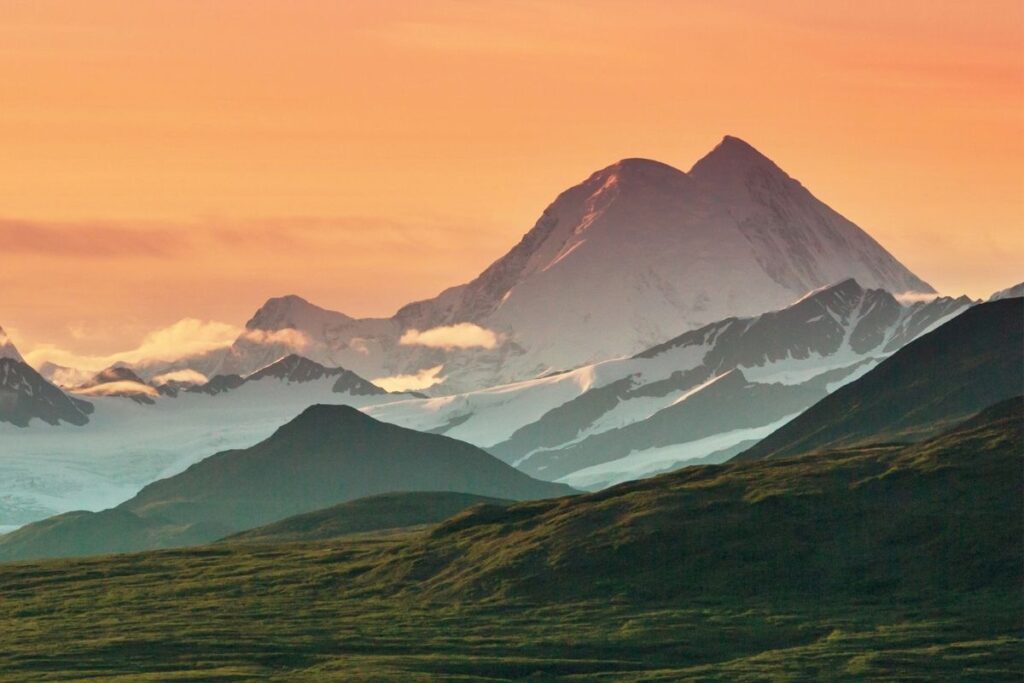 Sunset over the Alaska Range