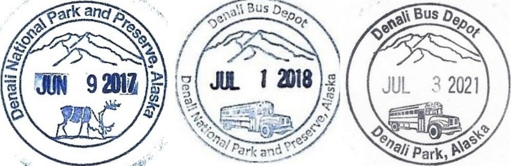 Denali Bus Depot Passport Stamps