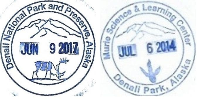 Denali Visitor Center Passport Stamps