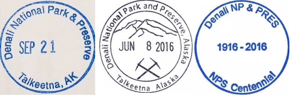 Walter Harper Talkeetna Ranger Station Passport Stamps