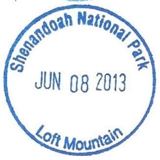 Shenandoah National Park Passport Stamps - Loft Mountain Wayside