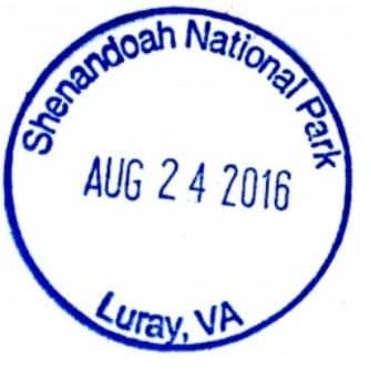 Shenandoah National Park Passport Stamps - Old Rag Satellite Trailhead Kiosk