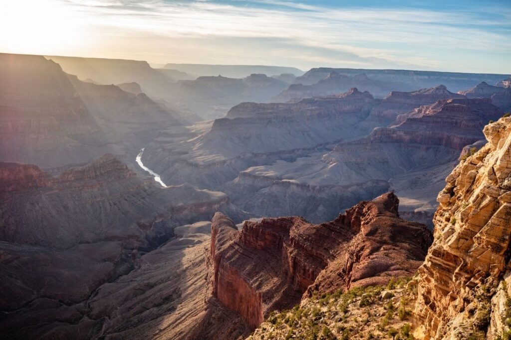 A wide canyon in the morning light