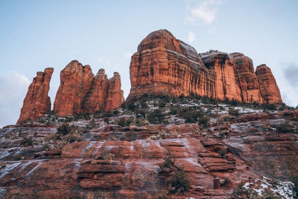 Orange rock stacks