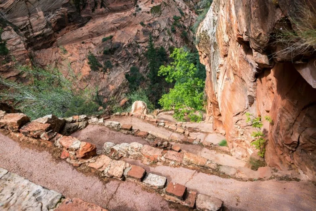 A series of steep switchbacks