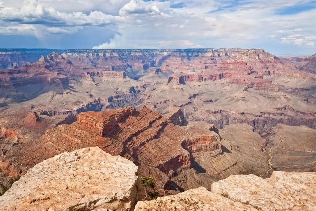 A view of the ridges and valleys in the Grand Canyon.
