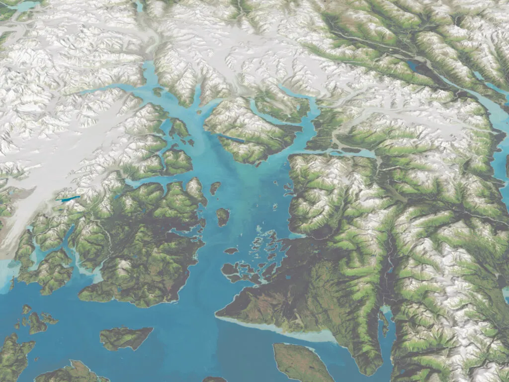 3D map of Glacier Bay National Park