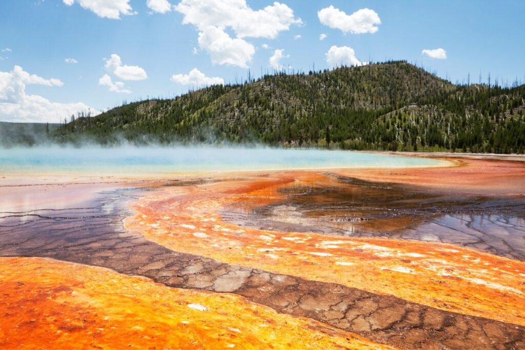 a multi-colored hot springs 