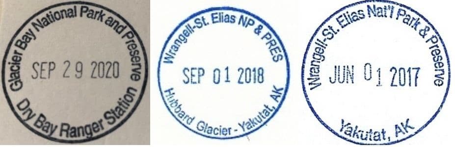 Glacier Bay Passport Stamps - Yakutat District Office in Wrangell - St. Elias National Park