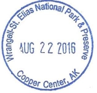 Wrangell - St. Eliast Passport Stamps - Copper River Princess Wilderness Lodge