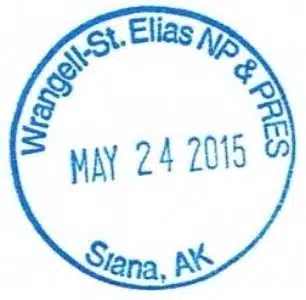 Wrangell - St. Eliast Passport Stamps - Slana Ranger Station