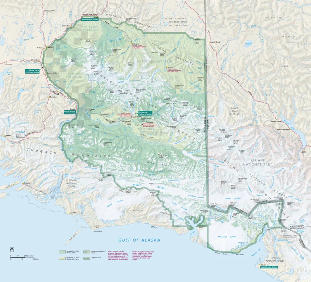 Map of Wrangell - St. Elias National Park and Preserve