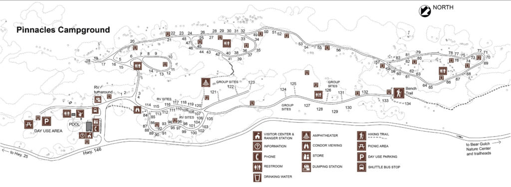 Pinnacles Campground Map