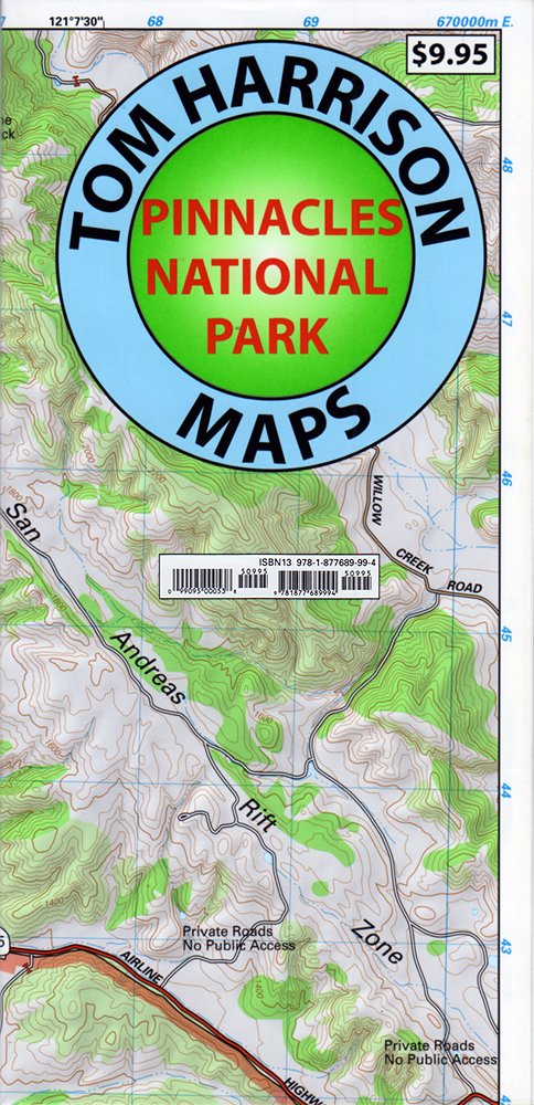 Pinnacles National Monument Trails Map by Tom Harrison Maps