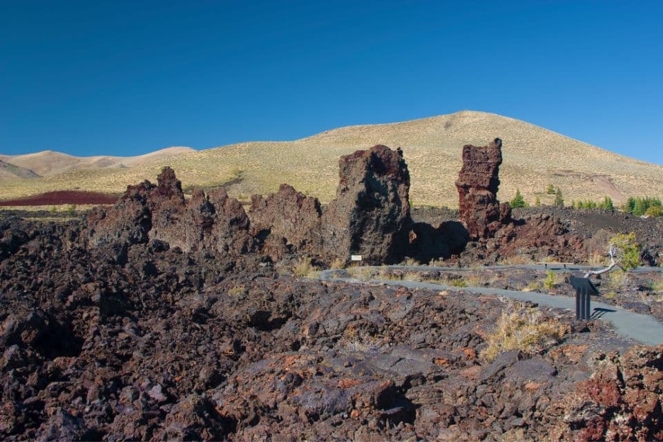 A field of lava rocks and boulders.
