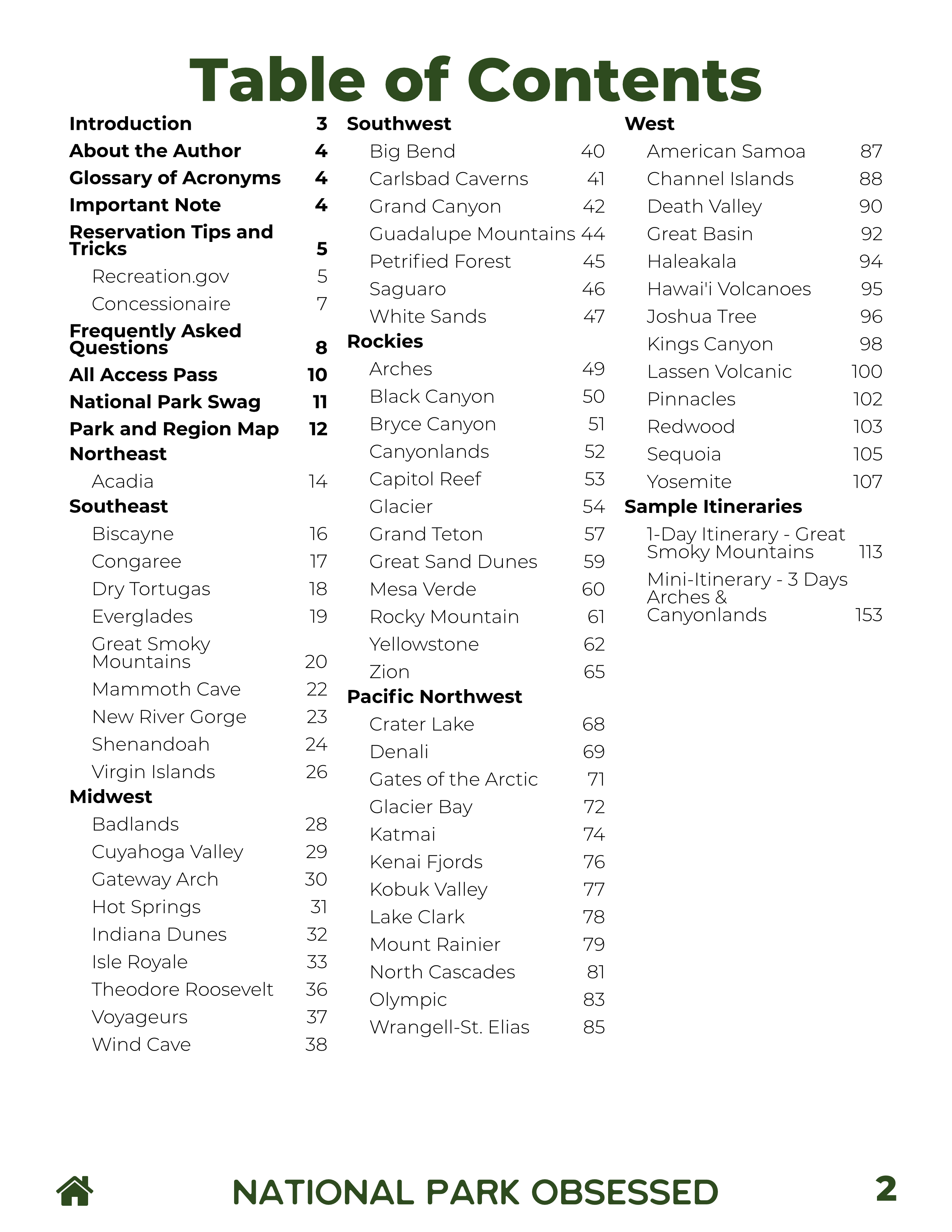 National Park Reservations Master List (2026) - National Park Obsessed